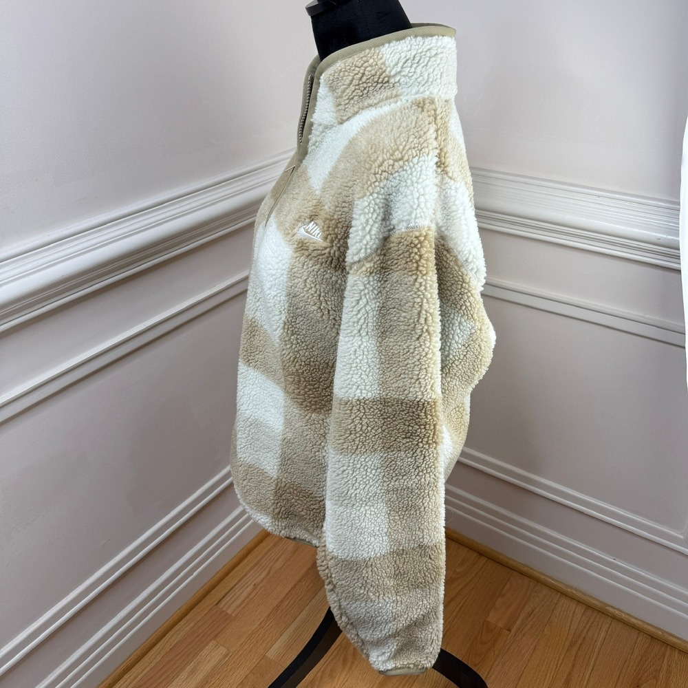 Nike Club Men's Winterized Half-Zip Plaid Sherpa Size Small NWT - Picture 5 of 11